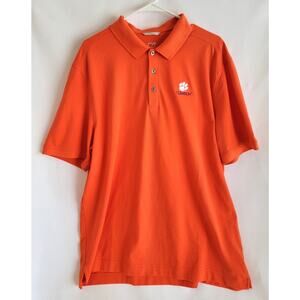 Clemson University Tigers Men's Cutter & Buck Polo Shirt CB Drytec XL Orange